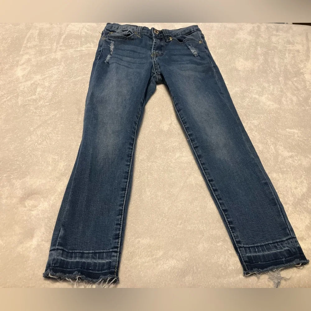 7 For All Mankind Kids Dark Blue Distressed Jeans